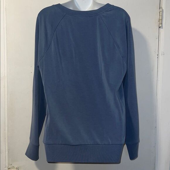 ATHLETA Cottage Blue Sea soft Scoop-neck Sweatshirt-M - Picture 5 of 10